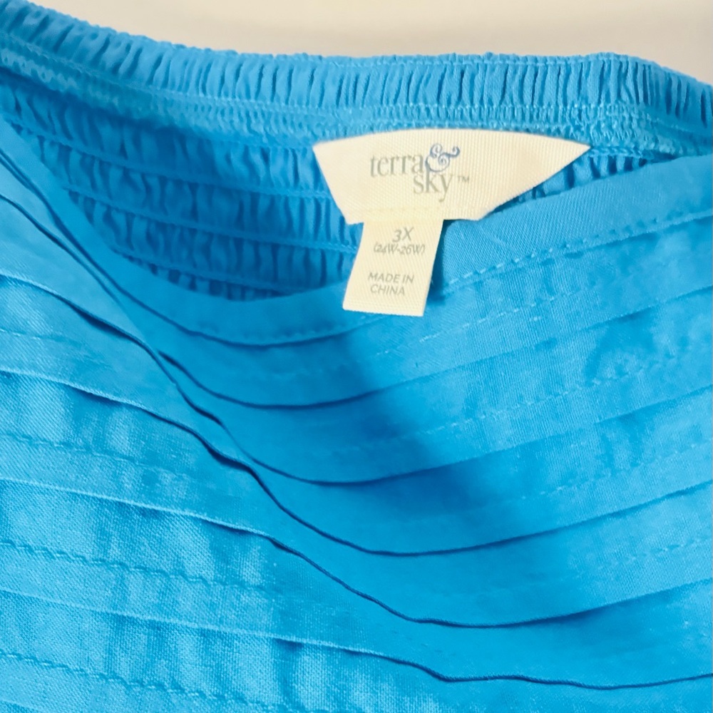 NWT Terra & Sky Blue Dress. Size 3X - Picture 8 of 9